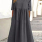 🔥Soldes d'été🔥Robe en coton à poches et col rond - Achetez 2 livraisons gratuites