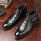 👞 Bottines en cuir avec fermeture éclair double face et extrémités pointues pour hommes✨Livraison gratuite
