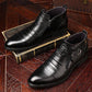 👞 Bottines en cuir avec fermeture éclair double face et extrémités pointues pour hommes✨Livraison gratuite
