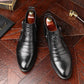 👞 Bottines en cuir avec fermeture éclair double face et extrémités pointues pour hommes✨Livraison gratuite