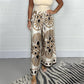 🌷Pantalon large en satin imprimé élégant pour femme
