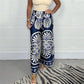 🌷Pantalon large en satin imprimé élégant pour femme