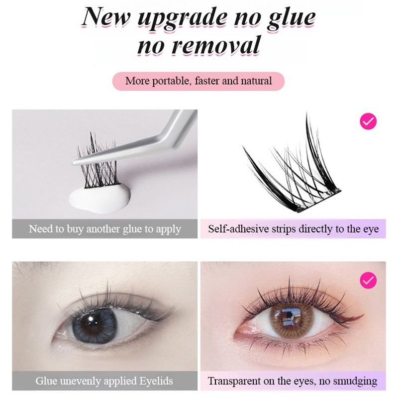 Faux cils réalistes imperméables et sans colle