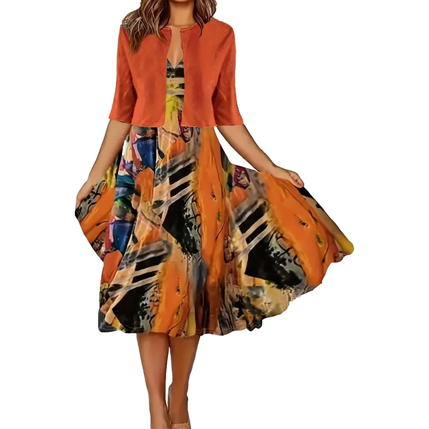 🌿🥰 Robe deux pièces élégante et fine pour femmes