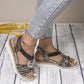 2024 Nouvelle conception👡Sandales à semelles compensées à bout ouvert pour femmes avec lanières élastiques