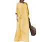 💝Robe décontractée à manches longues en coton à col rond