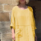 💝Robe décontractée à manches longues en coton à col rond