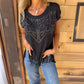 🔥Top pour femmes avec franges et encolure ronde
