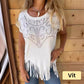 🔥Top pour femmes avec franges et encolure ronde