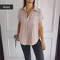 💥Chemise unicolore décontractée pour femmes, coupe ample et revers