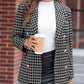 Veste de tailleur pour femme à revers simple en tissu écossais à carreaux
