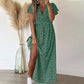 Robe Élégante à Imprimé Floral avec Col en V et Fente Latérale pour Femmes