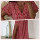 Robe Élégante à Imprimé Floral avec Col en V et Fente Latérale pour Femmes