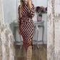 Robe avec fente et imprimé écailles de poisson