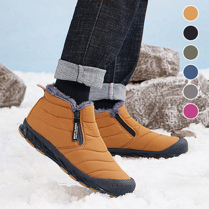 Bottes de neige chaudes et imperméables pour l'extérieur, avec doublure en fourrure synthétique pour l'hiver