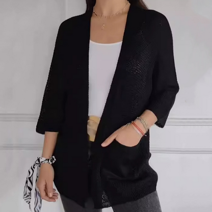 Manteau Tricoté Décontracté Ouvert sur le Devant pour Femmes