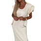 💕Vente chaude 60% de réduction💕Ensemble robe midi et pull à col roulé