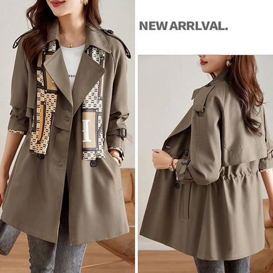 🔥 45% OFF !!🔥Trench-coat mi-long amincissant à revers pour femmes