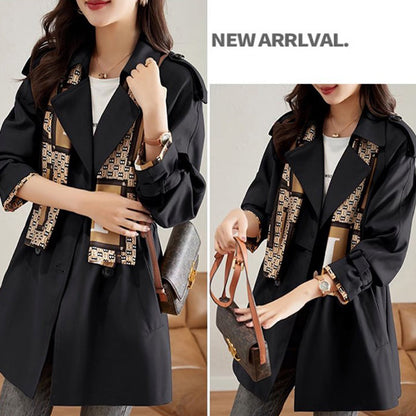 🔥 45% OFF !!🔥Trench-coat mi-long amincissant à revers pour femmes