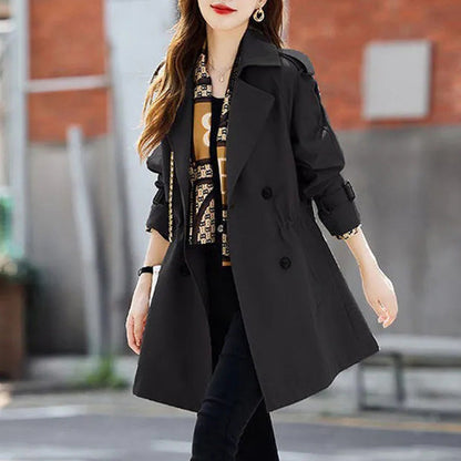 🔥 45% OFF !!🔥Trench-coat mi-long amincissant à revers pour femmes