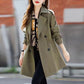 🔥 45% OFF !!🔥Trench-coat mi-long amincissant à revers pour femmes
