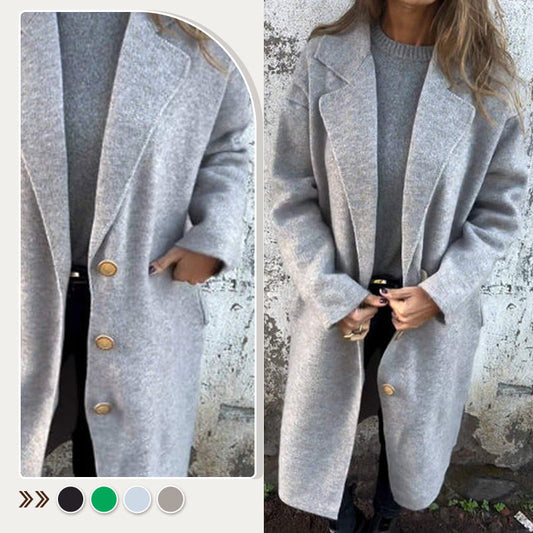 🌸Soldes d'automne 50% de réduction💕Manteau à revers en tweed à manches longues pour femmes