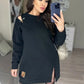 🍂 2024 Automne Nouvel Arrivage | Robe midi stylée à col rond, à manches longues et amples ✨