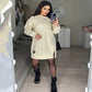 🍂 2024 Automne Nouvel Arrivage | Robe midi stylée à col rond, à manches longues et amples ✨