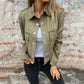 🔥Offre limitée à 50 % de réduction🔥Veste utilitaire boutonnée en daim pour femmes