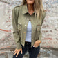 🔥Offre limitée à 50 % de réduction🔥Veste utilitaire boutonnée en daim pour femmes