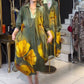 🍁Nouveautés d'automne 50% RÉDUCTION💃Robe imprimée tendance avec dégradé de couleurs