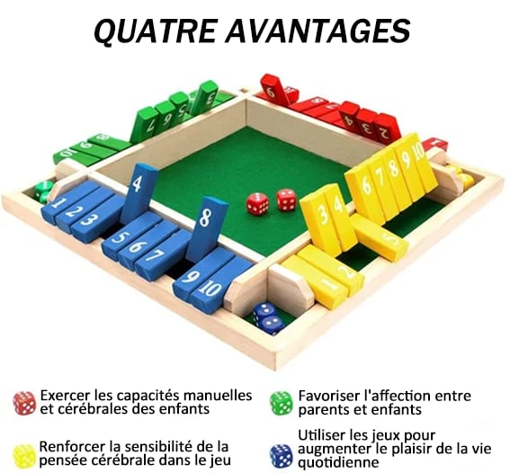 JEUX FAMILIAUX AMUSANTS - Shut The Box Brädspel🎲