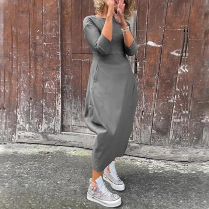 Robe élégante et simple pour femmes avec poche