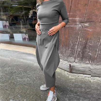 Robe élégante et simple pour femmes avec poche