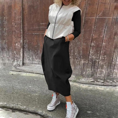 Robe élégante et simple pour femmes avec poche