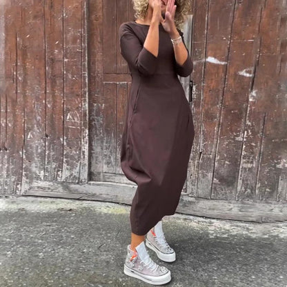 Robe élégante et simple pour femmes avec poche