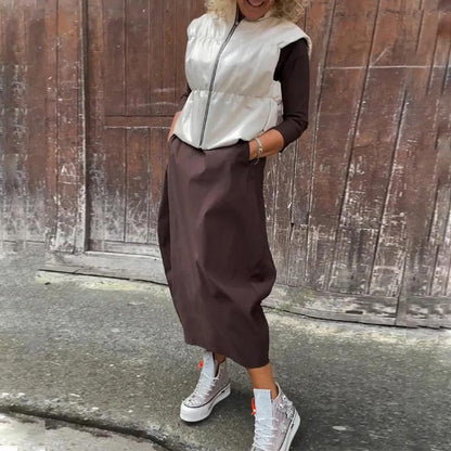 Robe élégante et simple pour femmes avec poche
