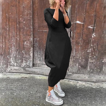 Robe élégante et simple pour femmes avec poche