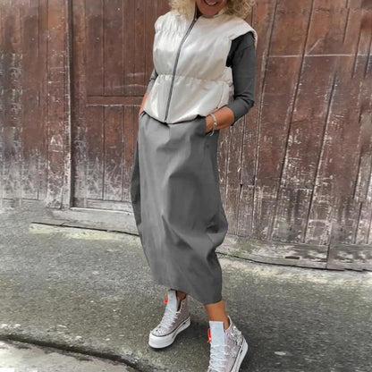 Robe élégante et simple pour femmes avec poche