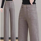 [Cadeau pour elle] Pantalon droit thermique à taille haute pour femme