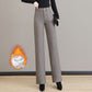 [Cadeau pour elle] Pantalon droit thermique à taille haute pour femme