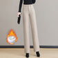 [Cadeau pour elle] Pantalon droit thermique à taille haute pour femme