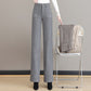 [Cadeau pour elle] Pantalon droit thermique à taille haute pour femme