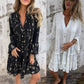 💐Femme Motif Géométrique Confortable robe midi avec col en V