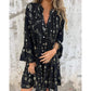 💐Femme Motif Géométrique Confortable robe midi avec col en V