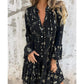 💐Femme Motif Géométrique Confortable robe midi avec col en V