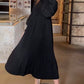 🔥 50% de réduction 🔥 Robe élégante à manches lanternes de couleur unie