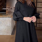🔥 50% de réduction 🔥 Robe élégante à manches lanternes de couleur unie