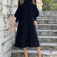 🔥 50% de réduction 🔥 Robe élégante à manches lanternes de couleur unie