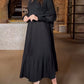 🔥 50% de réduction 🔥 Robe élégante à manches lanternes de couleur unie